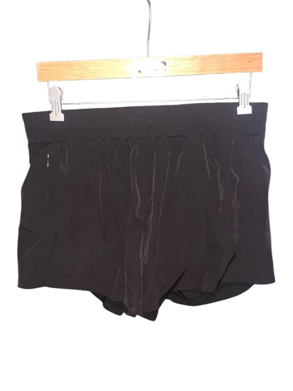 Dip Women’s Medium Black Athletic Running Shorts Zip Side Pocket